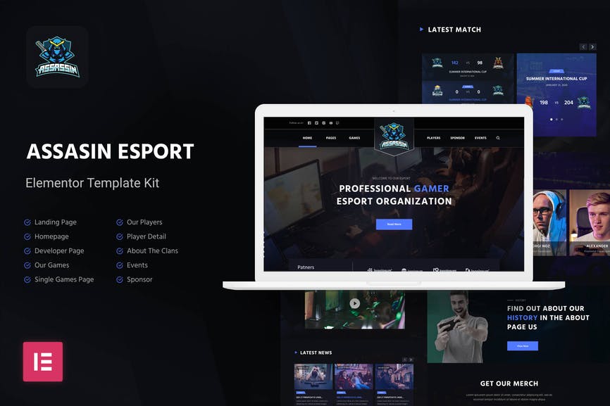 Assasin eSport _ Gaming Elementor Template Kit