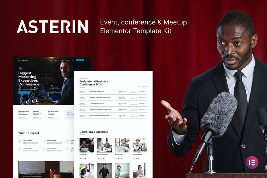 Asterin – Digital Event _ Conference Elementor Template Kit