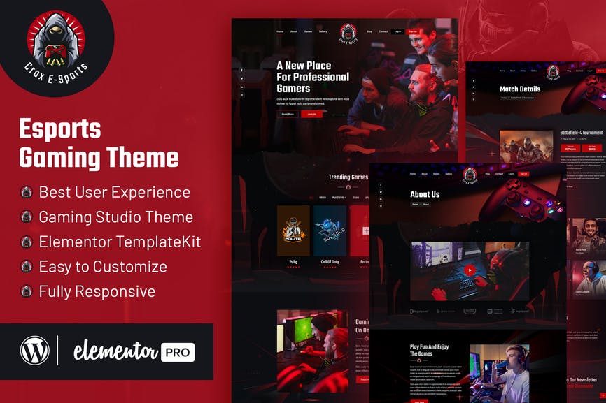 CROX Esports _ Gaming Elementor Template Kit