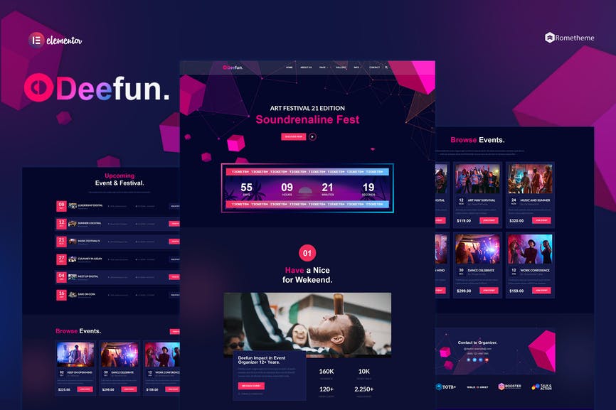 DeeFun - Festival _ Event Organizer Elementor Template Kit